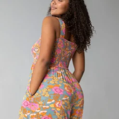 Natural Life Sedona Jumpsuit - Retro Floral -Natural Life Shop 1A2A9902 scaled