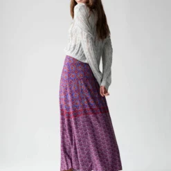Natural Life Amy Maxi Skirt - Red Blue Gold Border -Natural Life Shop 484A0065 20copy scaled