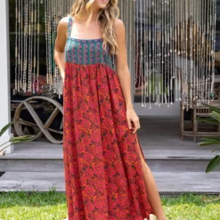 Natural Life Patti Side Slit Maxi Dress - Red Orange Mixed Print 13 Natural Life Patti Side Slit Maxi Dress - Red Orange Mixed Print -Natural Life Shop 484A0430 scaled