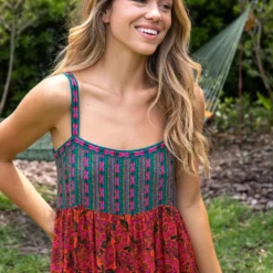 Natural Life Patti Side Slit Maxi Dress - Red Orange Mixed Print 10 Natural Life Patti Side Slit Maxi Dress - Red Orange Mixed Print -Natural Life Shop 484A0529 scaled