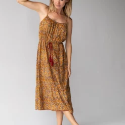 Natural Life Iris Tie-Waist Midi Dress - Paisley Print