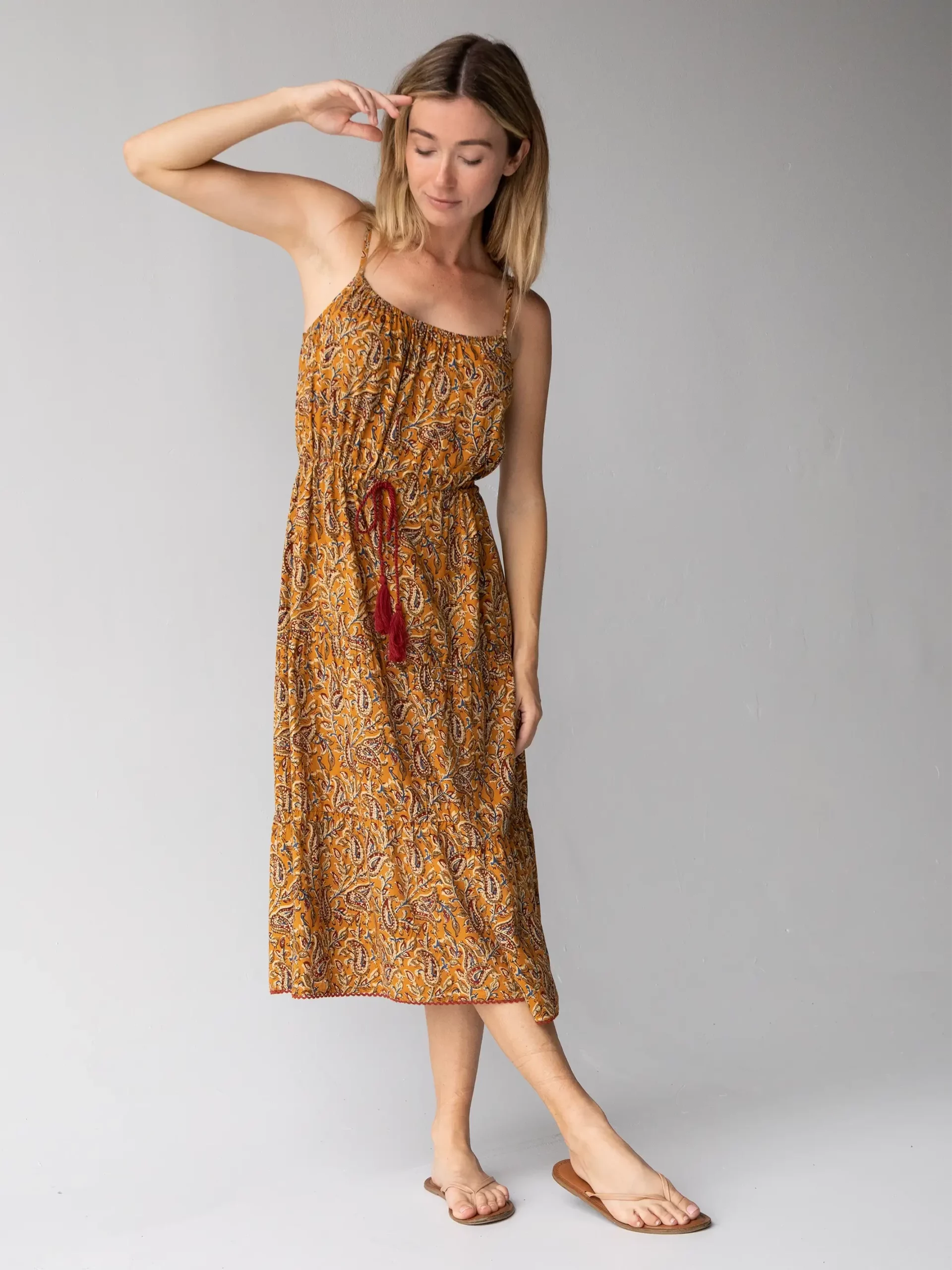 Natural Life Iris Tie-Waist Midi Dress - Paisley Print 3 Natural Life Iris Tie-Waist Midi Dress - Paisley Print