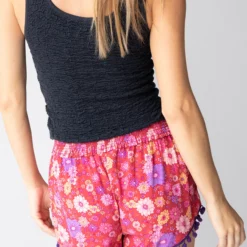 Natural Life Pom Pom Shorts - Pink Retro Floral -Natural Life Shop 484A0712 20copy