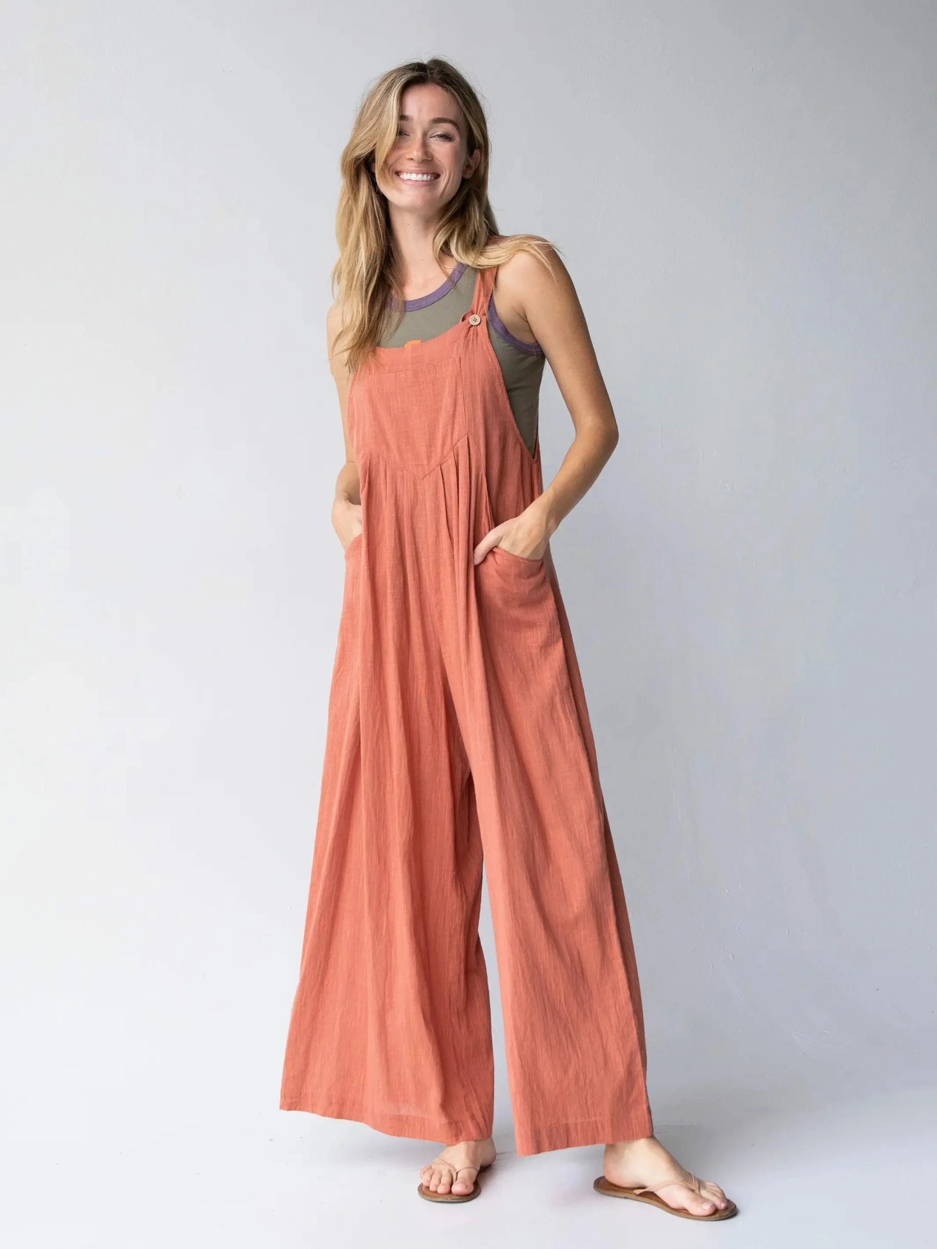 Natural Life Carrington Wide-Leg Jumpsuit - Rust 4 Natural Life Carrington Wide-Leg Jumpsuit - Rust - Image 2