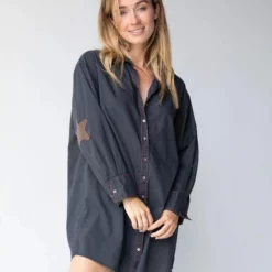Natural Life Lesli Shirt Dress - Charcoal