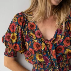 Natural Life Good Vibes Smocked Top - Sunflower -Natural Life Shop 484A1454 2 scaled