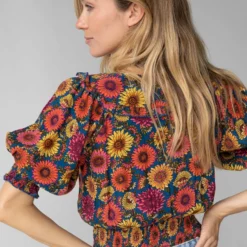 Natural Life Good Vibes Smocked Top - Sunflower -Natural Life Shop 484A1469 scaled