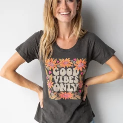 Natural Life Boho Tee Shirt - Good Vibes Only
