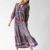 Natural Life Phoebe Maxi Dress - Black Pink Turquoise -Natural Life Shop 484A1670 scaled