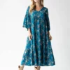 Natural Life Charlotte Midi Dress - Dark Turquoise Cream -Natural Life Shop 484A1679 20copy scaled