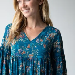 Natural Life Charlotte Midi Dress - Dark Turquoise Cream -Natural Life Shop 484A1693 20copy scaled