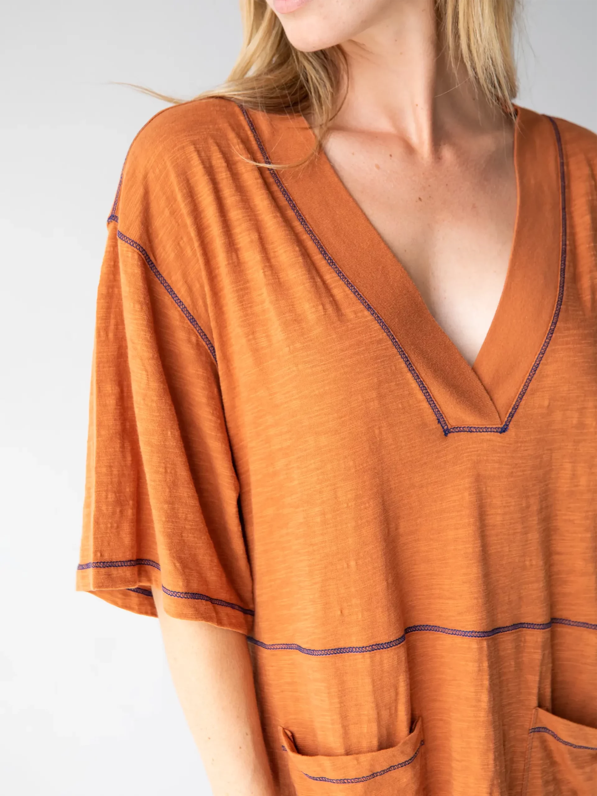 Natural Life Charlie V-Neck Dress - Burnt Orange 5 Natural Life Charlie V-Neck Dress - Burnt Orange - Image 3