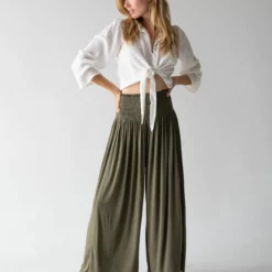 Natural Life Make A Move Knit Palazzo Pant - Olive -Natural Life Shop 484A1849 google scaled