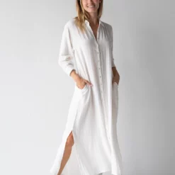 Natural Life Drew Gauze Shirt Dress - White 10 Natural Life Drew Gauze Shirt Dress - White -Natural Life Shop 484A1908 Edit 20copy