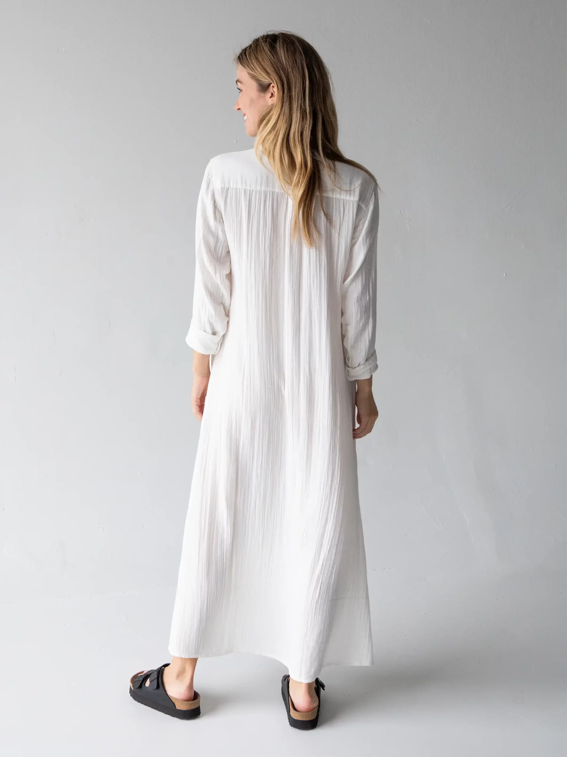 Natural Life Drew Gauze Shirt Dress - White 7 Natural Life Drew Gauze Shirt Dress - White - Image 5
