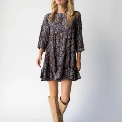 Natural Life Heidi Mini Dress - Navy Paisley