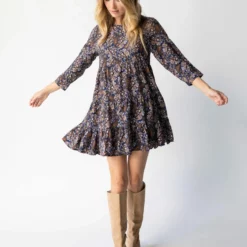 Natural Life Heidi Mini Dress - Navy Paisley -Natural Life Shop 484A2540 20copy scaled