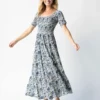 Natural Life Daisy Tiered Midi Dress - Ivory Blue Vines -Natural Life Shop 484A2636 20copy scaled