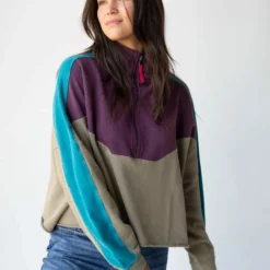 Natural Life Jess Color Block Pullover - Purple