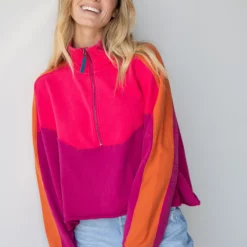 Natural Life Jess Color Block Pullover - Hot Pink -Natural Life Shop 484A3684 20copy