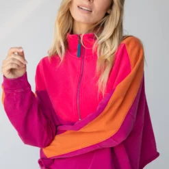 Natural Life Jess Color Block Pullover - Hot Pink -Natural Life Shop 484A3704 20copy
