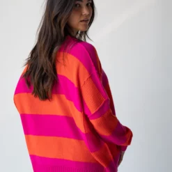 Natural Life Slouchy V-Neck Sweater - Pink Stripe 7 Natural Life Slouchy V-Neck Sweater - Pink Stripe -Natural Life Shop 484A3803 20copy