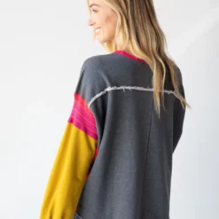 Natural Life Knit Trim Sweatshirt - Grey -Natural Life Shop 484A3969 20copy scaled