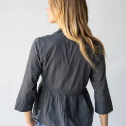 Natural Life Chloe Tie Top - Charcoal -Natural Life Shop 484A4232 20copy scaled