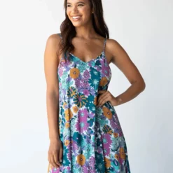 Natural Life Gracie V-Neck Slip Dress - Purple Floral -Natural Life Shop 484A4364 scaled