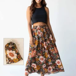 Natural Life Skirt-In-A-Bag - Orange Floral