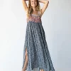 Natural Life Patti Side Slit Maxi Dress - Red Blue Calico -Natural Life Shop 484A4489 scaled