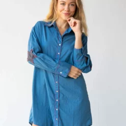 Natural Life Lesli Shirt Dress - Dark Turquoise -Natural Life Shop 484A4572 20copy scaled