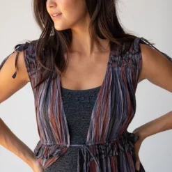 Natural Life Ayla Kimono - Navy Red Stripe Floral -Natural Life Shop 484A4636 20copy scaled