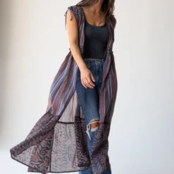 Natural Life Ayla Kimono - Navy Red Stripe Floral -Natural Life Shop 484A4667 20copy scaled