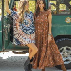 Natural Life Berkley Maxi Dress - Brown Bouquets -Natural Life Shop 484A4752 20copy scaled