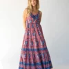 Natural Life Isabella Maxi Dress - Red Blue Floral -Natural Life Shop 484A4787 scaled