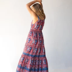 Natural Life Isabella Maxi Dress - Red Blue Floral -Natural Life Shop 484A4812 scaled