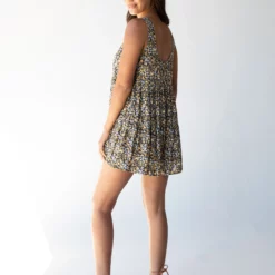 Natural Life Rosie Sleeveless Romper - Black Yellow Floral -Natural Life Shop 484A4918