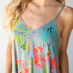 Natural Life Katrina Midi Slip Dress - Light Blue Neon Floral -Natural Life Shop 484A5006 20copy
