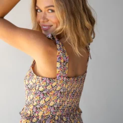 Natural Life Grace Mini Dress - Yellow Purple Floral -Natural Life Shop 484A5142 20copy scaled