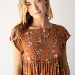 Natural Life Berkley Maxi Dress - Brown Bouquets -Natural Life Shop 484A5191 20copy