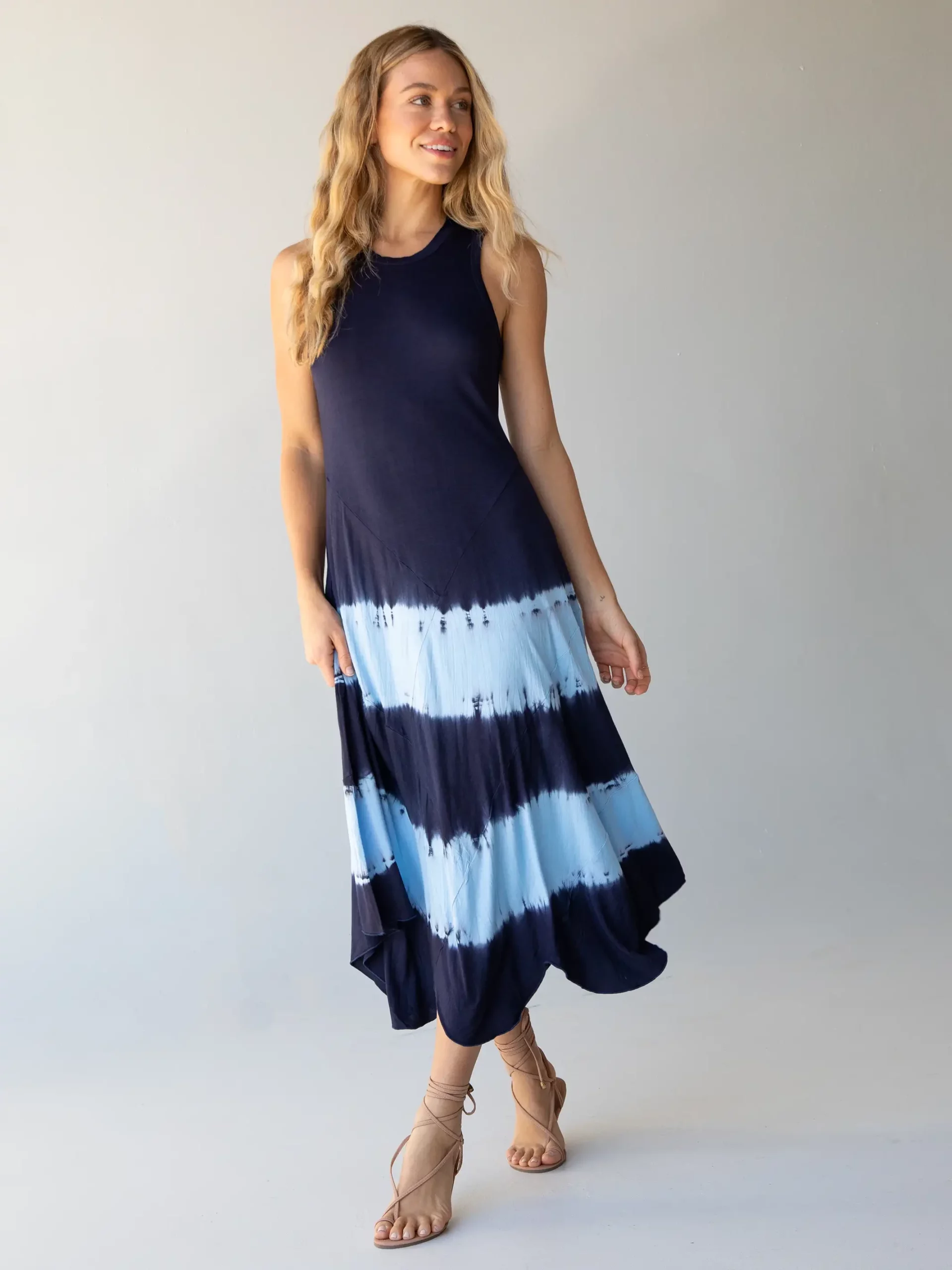 Natural Life Livie Maxi Dress - Blue Stripe Tie-Dye 3 Natural Life Livie Maxi Dress - Blue Stripe Tie-Dye
