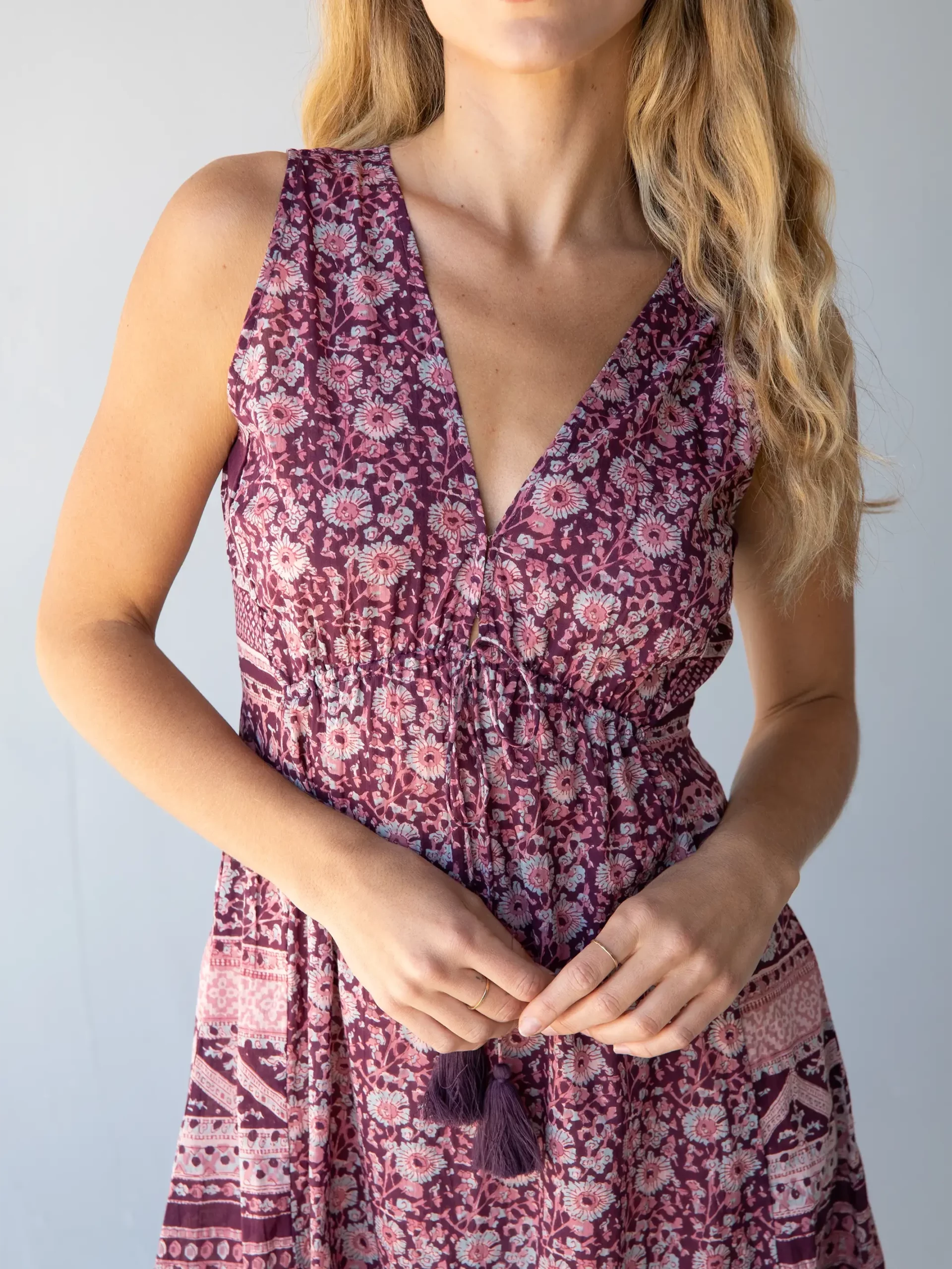 Natural Life Gianna Midi Beach Dress - Purple Floral Border 4 Natural Life Gianna Midi Beach Dress - Purple Floral Border - Image 2