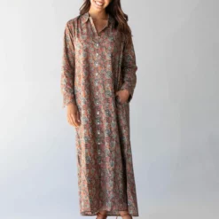 Natural Life Drew Cotton Shirt Dress - Rusty Floral -Natural Life Shop 484A5743 scaled