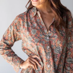 Natural Life Drew Cotton Shirt Dress - Rusty Floral -Natural Life Shop 484A5764 scaled