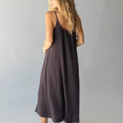 Natural Life Cosette Embroidered Maxi Dress - Charcoal -Natural Life Shop 484A5807 20copy scaled