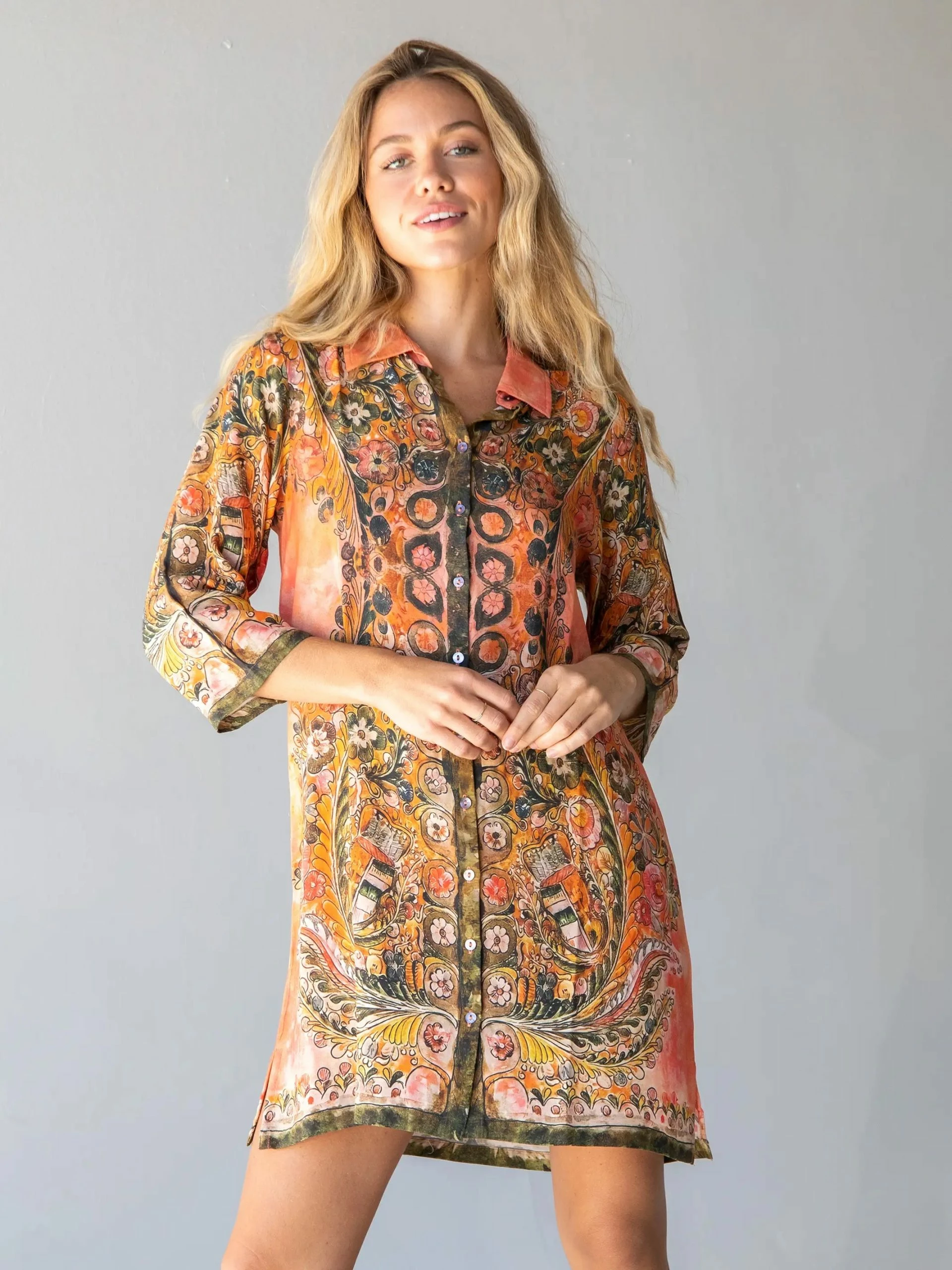 Natural Life Fiona Tunic Dress - Orange Paisley 3 Natural Life Fiona Tunic Dress - Orange Paisley