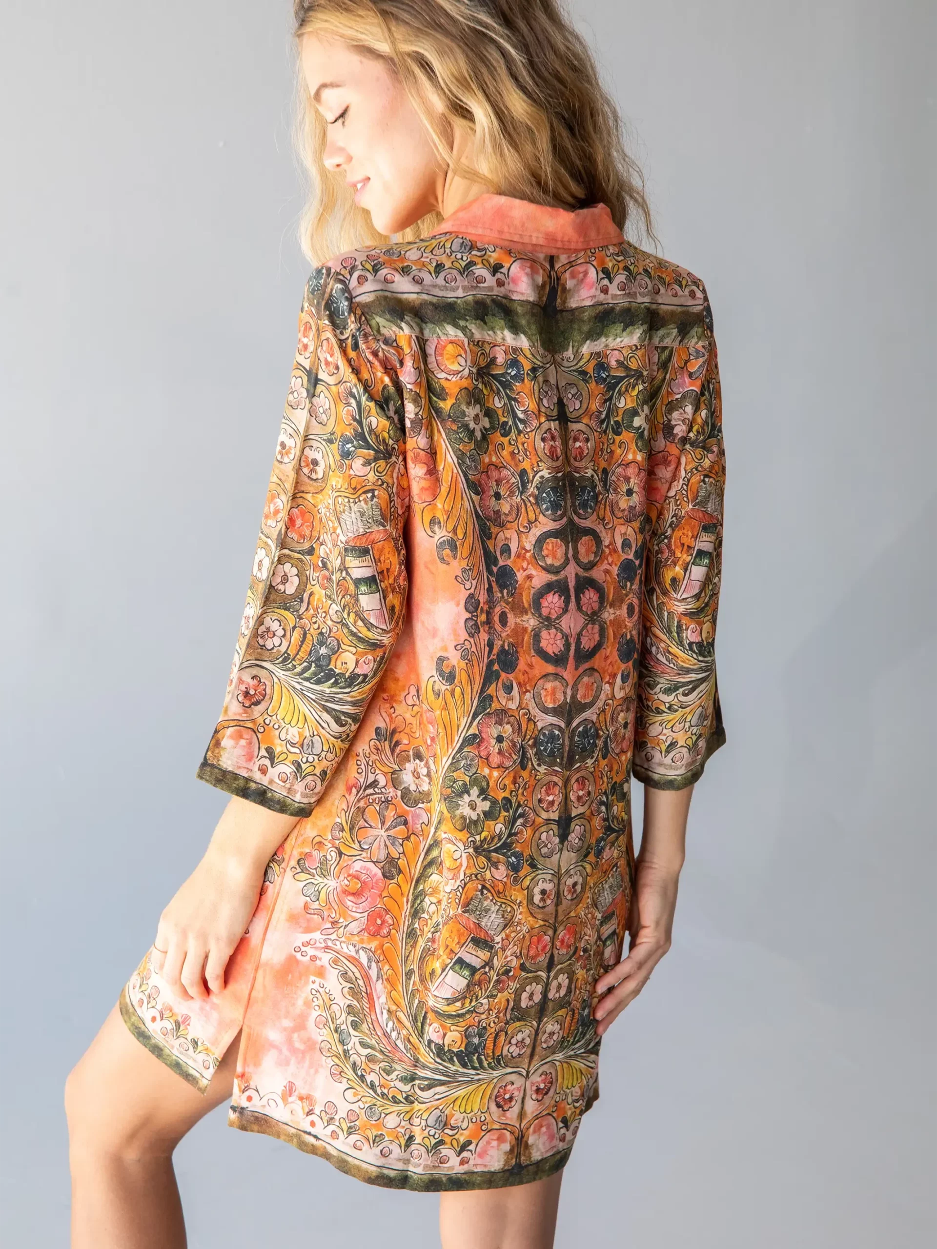 Natural Life Fiona Tunic Dress - Orange Paisley 6 Natural Life Fiona Tunic Dress - Orange Paisley - Image 4