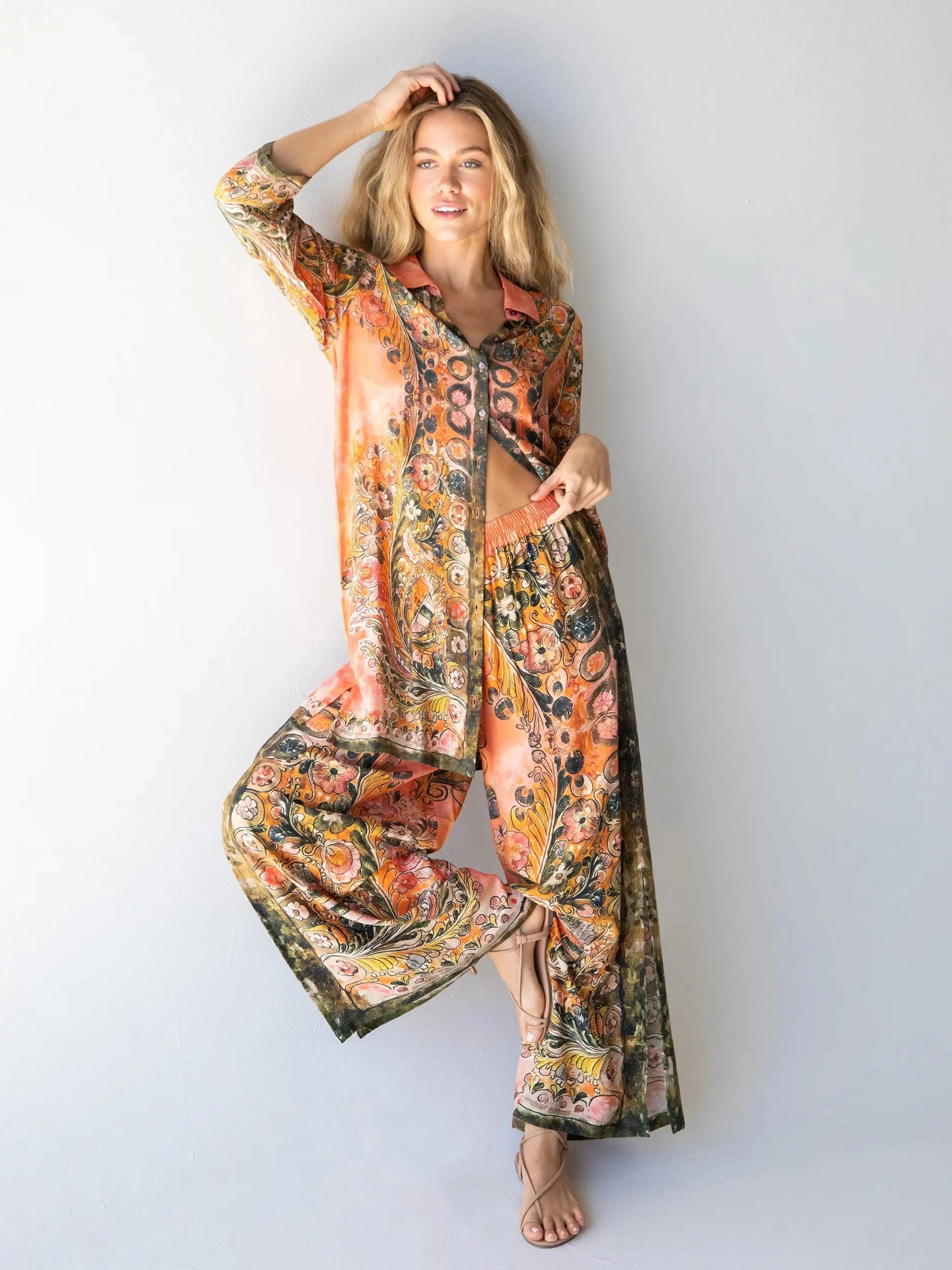 Natural Life Fiona Tunic Dress - Orange Paisley 4 Natural Life Fiona Tunic Dress - Orange Paisley - Image 2
