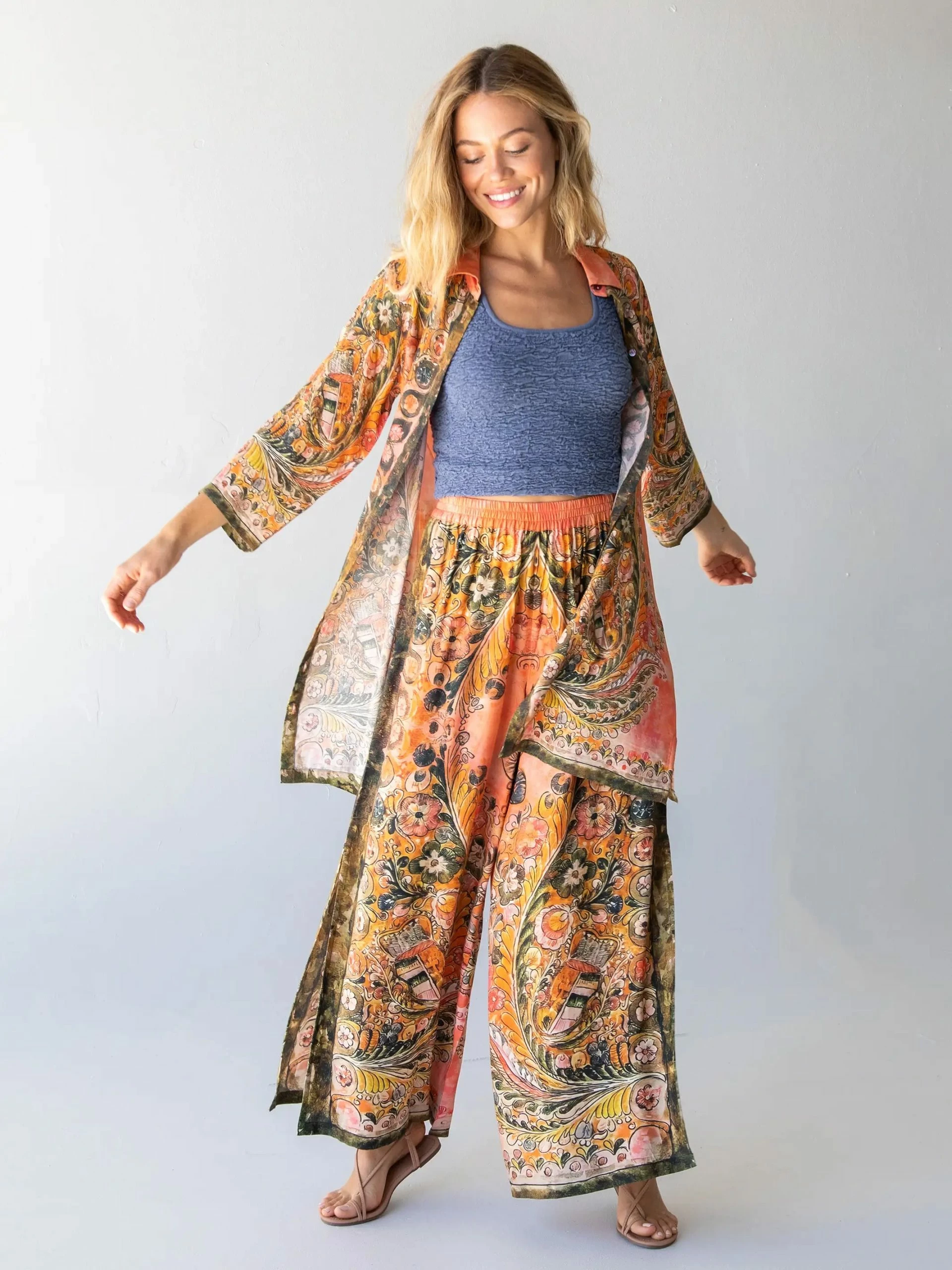 Natural Life Fiona Tunic Dress - Orange Paisley 5 Natural Life Fiona Tunic Dress - Orange Paisley - Image 3